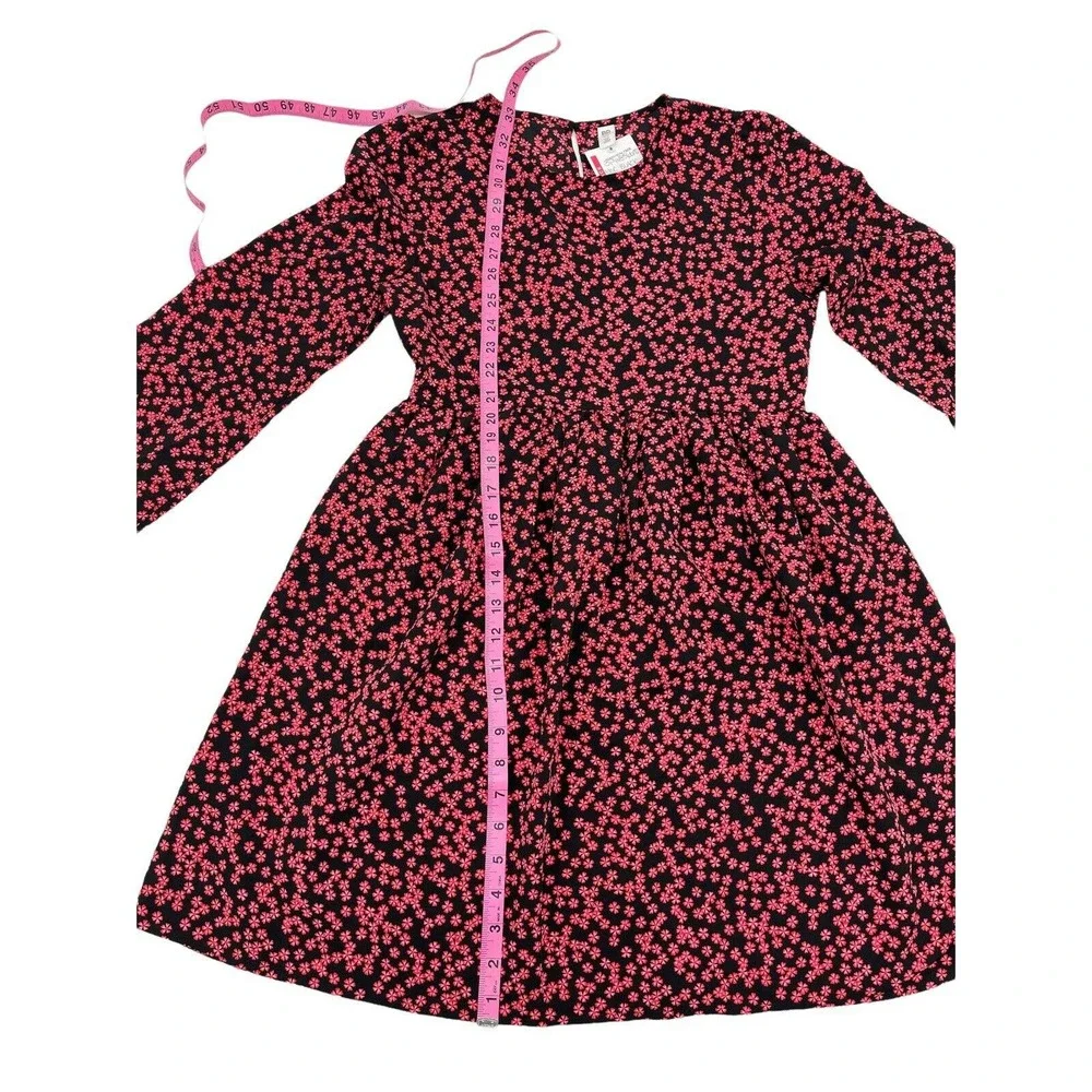 BP Black Graphic Blooms Long Sleeve Dress Size XSmall - Picture 6 of 12